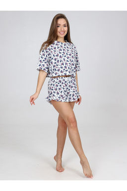 Пижама женская П-124.13 Цветы синий - Хороший трикотаж фото 3