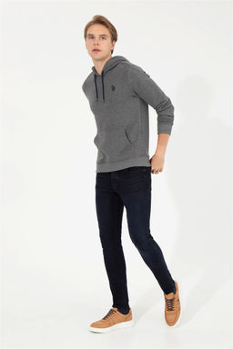 Мужской базовый свитшот антрацитовый меланж Неожиданная скидка в корзине - U.s. polo assn фото 2