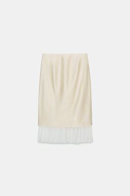 FALDA MIDI COMBINADA ZW COLLECTION / Crudo - Zara фото 5
