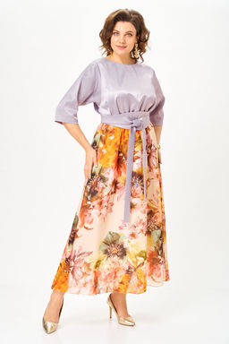 Платье Anastasia Mak 1229-Ш лиловый+ цветы