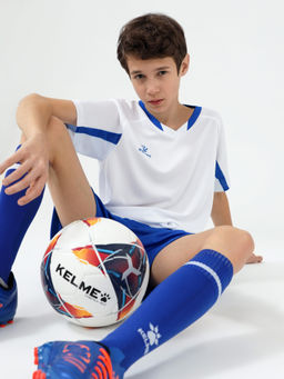 Детская футбольная форма KELME Short-Sleeved Football Suit (White/Blue)