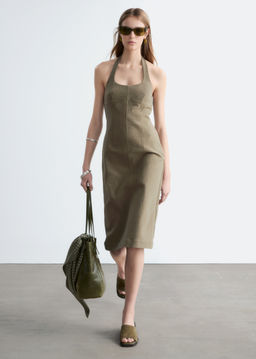 Vestido midi con cuello halter - H&m фото 3