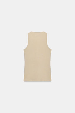 TOP BOTONES CON LINO / Piedra