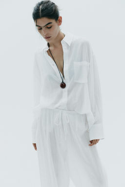 OVERSIZE GAUZE SHIRT - Zara фото 27