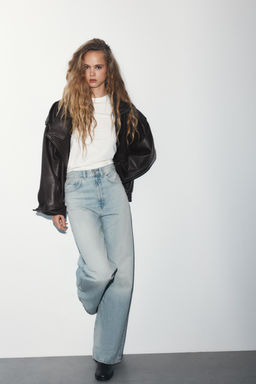 JEANS TRF EXTRA WIDE LEG TIRO ALTO / Azul agua