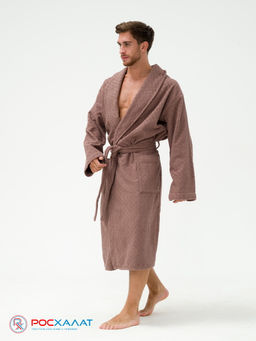 Жаккардовый мужской махровый халат с шалькой МЗ-11 (118)