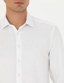 Beyaz Slim Fit Uzun Kollu G_mlek - Pierre cardin фото 7