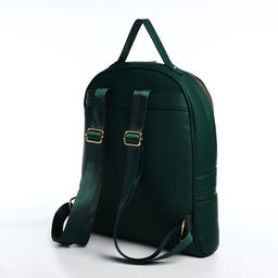 Рюкзак женский из искусственной кожи на молнии, 2 кармана, цвет зелёный - Simaland фото 2