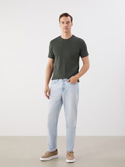 Bisiklet Yaka K?sa Kollu Erkek Dokulu Ti??rt