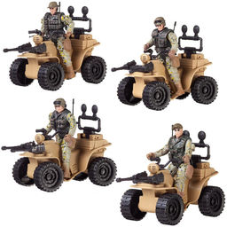 Фигурка солдатика на боевой машине, в дисплее 8 шт.