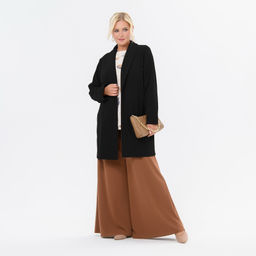 Кардиган из трикотажного джерси, с воротником "шаль", цвет черный