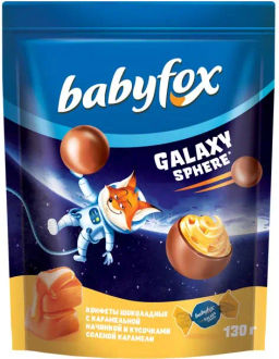 BabyFox, конфеты шоколадные Galaxy sphere с соленой карамелью, 130 г