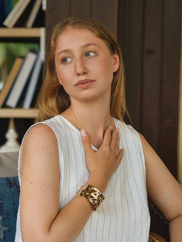 Браслет манжета «Мятый», цвет золото