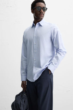 STRIPED SHIRT WITH CONTRAST COLLAR - Zara фото 5