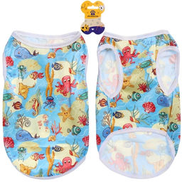 Цена за 2 шт. Майка для кошек и собак мелких пород "БРО на стиле", пляжная вечеринка, размер S (длина спинки 26см, объем груди 32см, от 2 до 4кг)