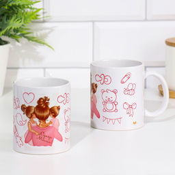 Кружка сублимация Супер мама девочки, с нанесением