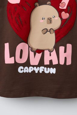 CAPYBARA CAPYFUN  T-SHIRT WITH FLOCKING - Zara фото 4