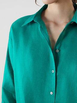 Oversize %100 Keten Kad?n G?mlek