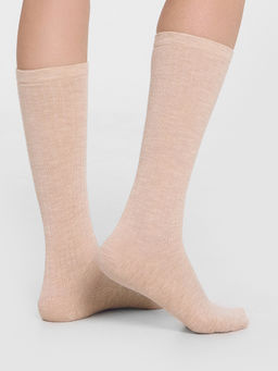 Цена за 5 пар! Носки женские бежевые высокие бежевый меланж 209K-2960 - Mark formelle фото 2