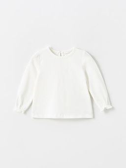 Bisiklet Yaka Kollu K?z Bebek Uzun Kollu K?z Bebek Bluz ve Salopet 2li Tak?m - Waikiki фото 2