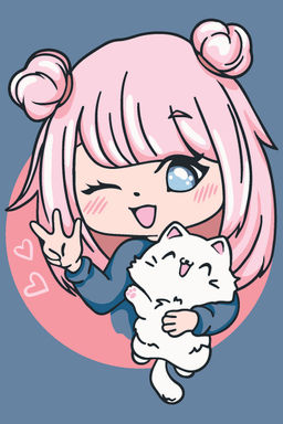 ФРЕЯ PKZ/PS-047 Набор для раскрашивания по номерам (на картоне) 30 х 20 см Анимешка с котиком