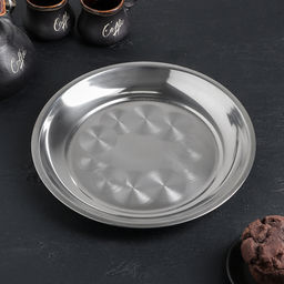 Поднос «Мэйли», 25×2.5 см, толщина 0.33 мм, нержавеющая сталь, серебристый