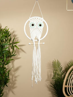 Ловец снов «Сова», 22×80 см, голубой глаз