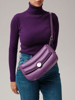 Кожаная сумка Azaro 30628 фиолетовая сирень