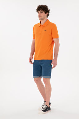Футболка-поло U.S. Polo Assn Regular Fit Polo Yaka оранжевая из хлопка