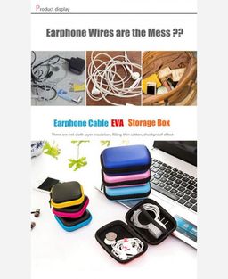 Футляр прямоугольный для хранения зарядки и наушников 9046275 - Yiwu youda import & export co фото 2