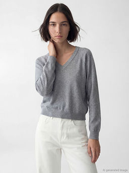 V Yaka Kad?n Triko Kazak