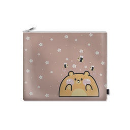 Папка 1 отделение А4 LOREX KIDS COOKIE BEAR бежевая, молния сверху, искусственная кожа, с ...