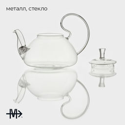 Заварочный чайник Magistro, 1 л, 20.5?15 см, металлическое сито, стекло