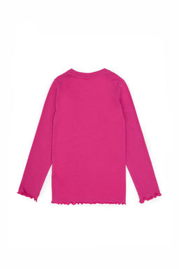 K_z _ocuk Pembe Bisiklet Yaka Basic Sweatshirt Sepette S_rpriz _ndirim - U.s. polo assn фото 2