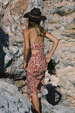 PRINTED MIDI DRESS WITH CUT OUT DETAIL - Zara фото 3