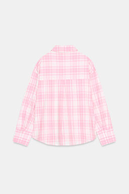 CAMISA OVERSIZE CUADROS / Rosa - Zara фото 7