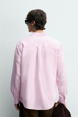 Рубашка Camisa Regular Fit Lino Algodon розовая из льна