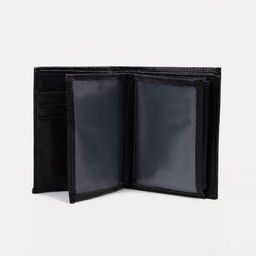 Портмоне мужское без застёжки, 2 в 1, для автодокументов, для купюр, для карт, для монет, цвет чёрный - Simaland фото 4