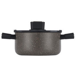 51450 WERNER Кастрюля ORGANIC STONE STYLE 20x10,0 см/2,8 л с индукционным дном, с двухслойным антипригарным покрытием Pfluon, бакелитовая ручка с покрытием Soft Touch. Цвет: коричневый. Материал: прессованный алюминий. Толщина стенок и дна: 2,6 мм.  фото 3