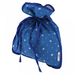 Эко-мешочек 25х30см Корсика синий, на завязках, хлопок 100%, упаковка классическая ПП с подвесом 14,5х20см, Домашняя мода (Россия)  фото 2