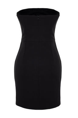 Siyah Vucuda Oturan Par?lt?l? Dokuma K?sa S?k Abiye Elbise TPRSS24EL00021 - Trendyolmilla фото 9