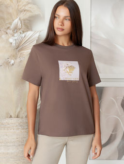 D49.110 Футболка женская т. кофейный