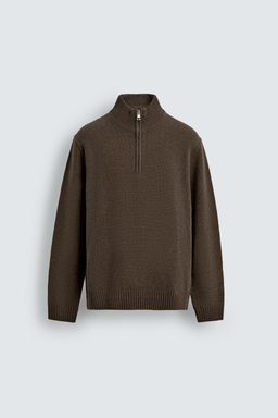 WOOL QUARTER-ZIP JUMPER - Zara фото 7