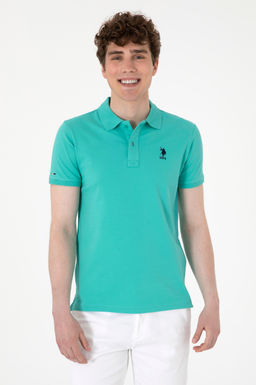 Erkek Slim Fit Polo Yaka Mint Basic Ti__rt