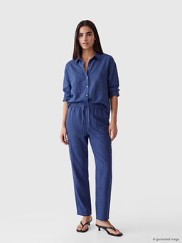 Рубашка женская oversize Keten Karisimli