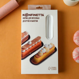 Форма для муссовых десертов и выпечки KONFINETTA Венеция, силикон, 29,5?17?3 см, 6 ячеек, цвет белый  фото 7