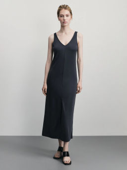 Сарафан с V-образным вырезом из модала / Zarina  фото 3