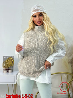 Жилетка вязанная на молнии