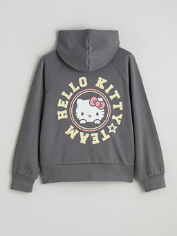 Kap??onlu Hello Kitty Bask?l? K?z ?ocuk Fermuarl? Sweatshirt - Waikiki фото 3