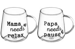 Набор 2 кружек 420 мл 11,5*9*9,5 см Papa needs pause,Mama needs relax - Elan gallery фото 5